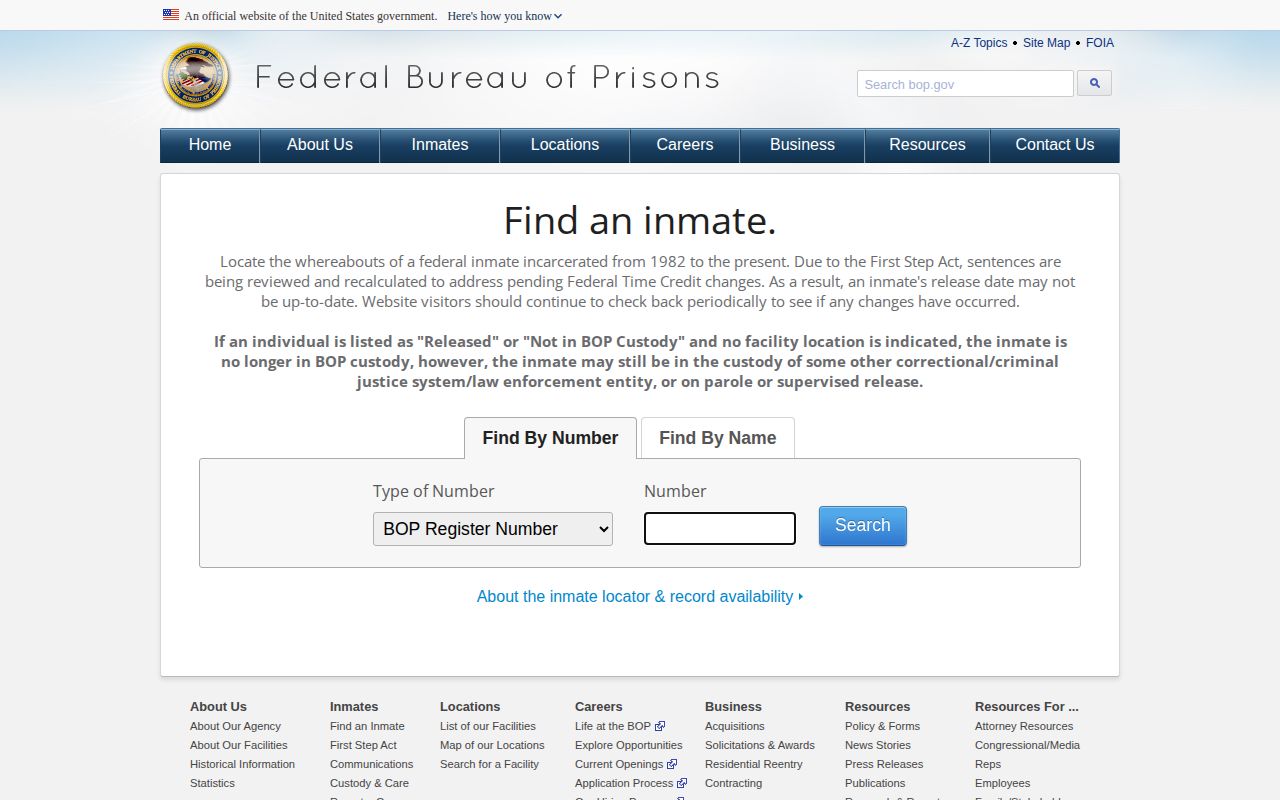 Herkimer County federal custody record locator source